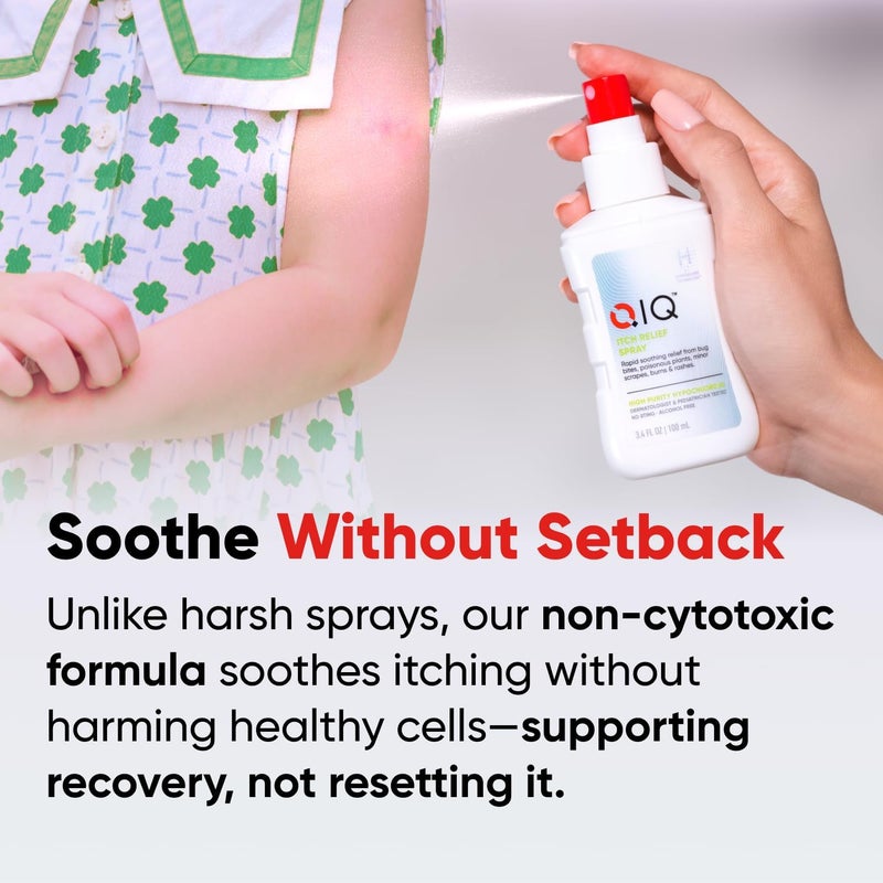 QIQ Itch Relief Spray – High Purity Hypochlorous Acid Spray, Fast Anti Itch Relief from Bug Bites, Rashes, Scrapes, Burns, and Helps Provide Relief from Eczema, Steroid & Alcohol-Free (3.4oz) - Image 3